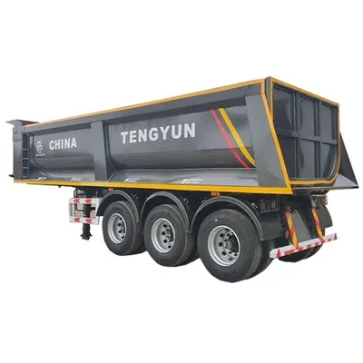 Китайски изхвърлен камион за полуремарк Транспортен строителен пясък и чакъл земни работи